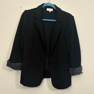 Skies Are Blue Jacket Womens M Asa Knit Blazer black Casual Career Work